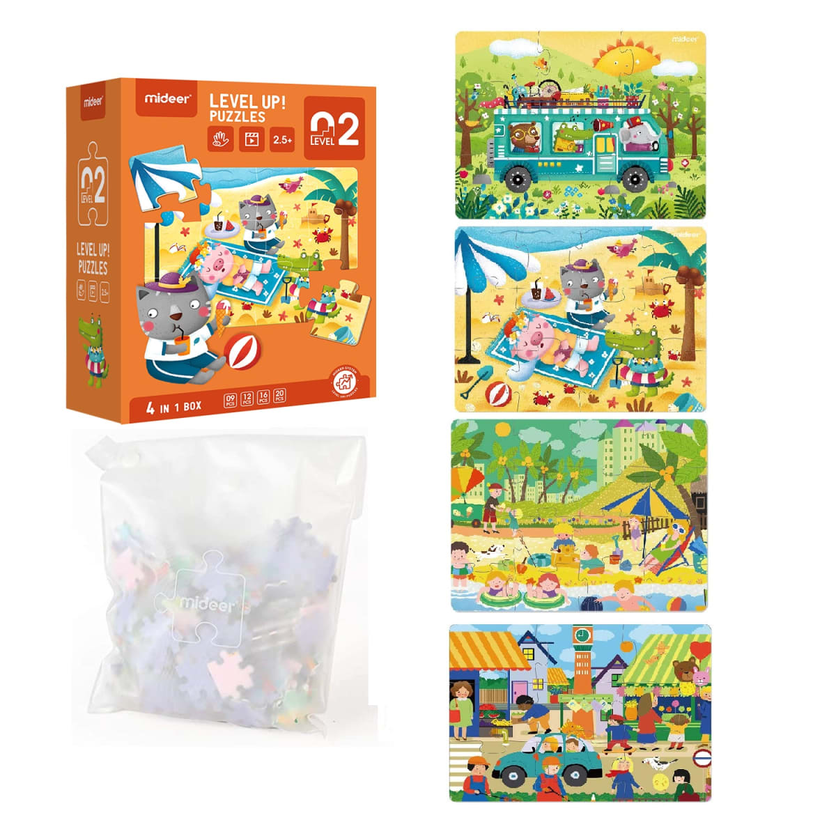 LEVEL UP PUZZLES NIVEL 2 CUATRO ESTACIONES, 4 PUZZLES