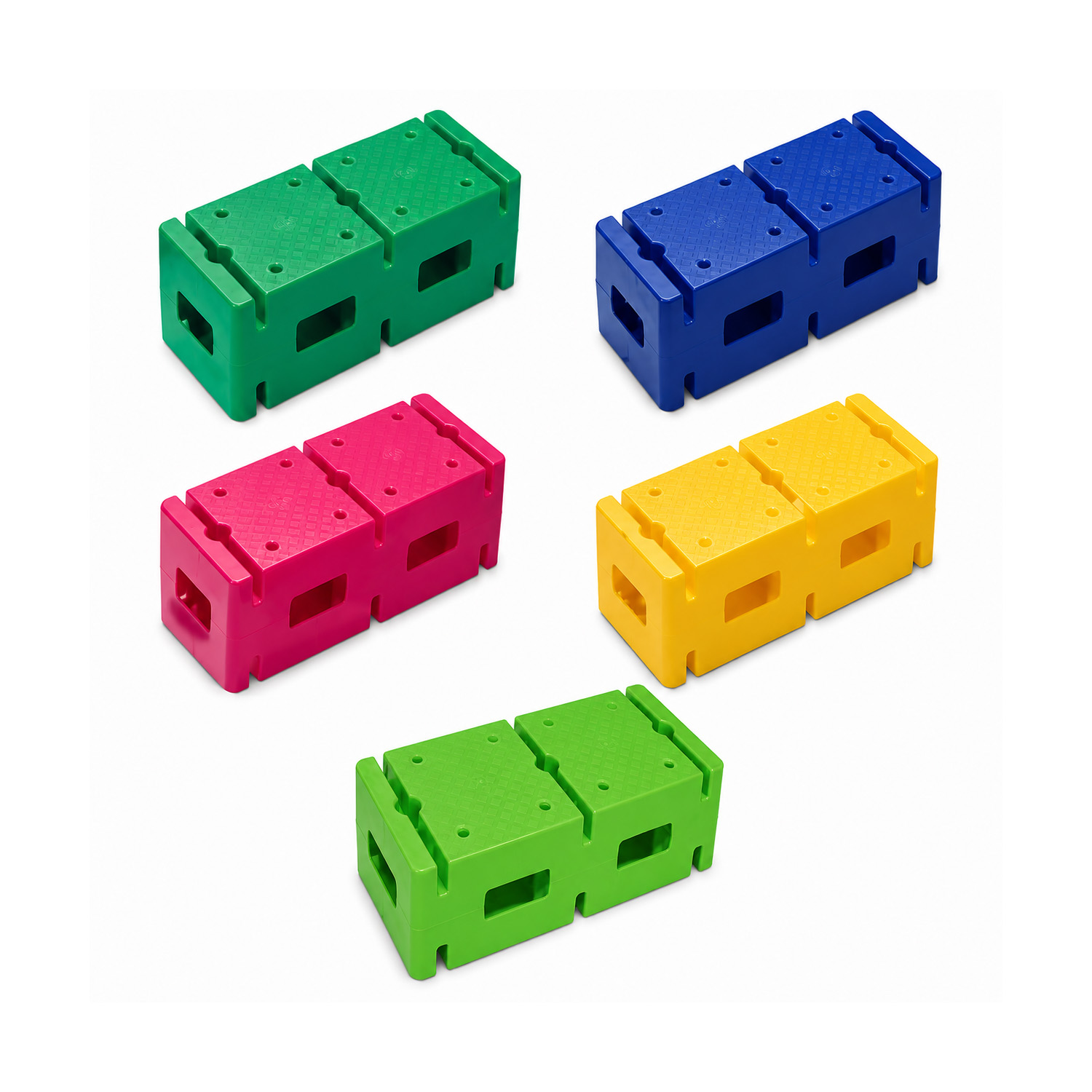 Materiales - SET 4 LADRILLOS BASE AROS BARRAS CUADRADA 4 COLORE